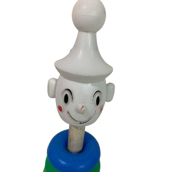 1960s Playskool Teach a Tot Stacking Clown Toy Incomplete Rocking Rainbow - Picture 4 of 8
